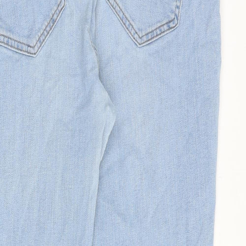 F&F Womens Blue Cotton Tapered Jeans Size 34 in Regular Zip