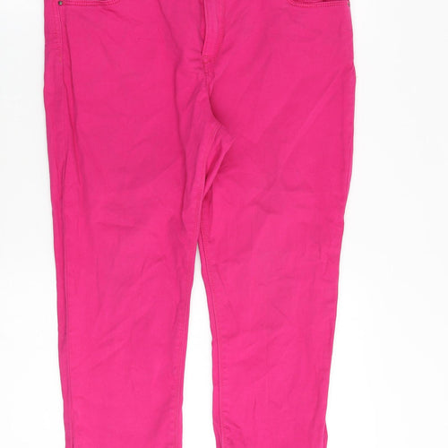 EDC Womens Pink Cotton Cropped Jeans Size 32 in Regular Zip