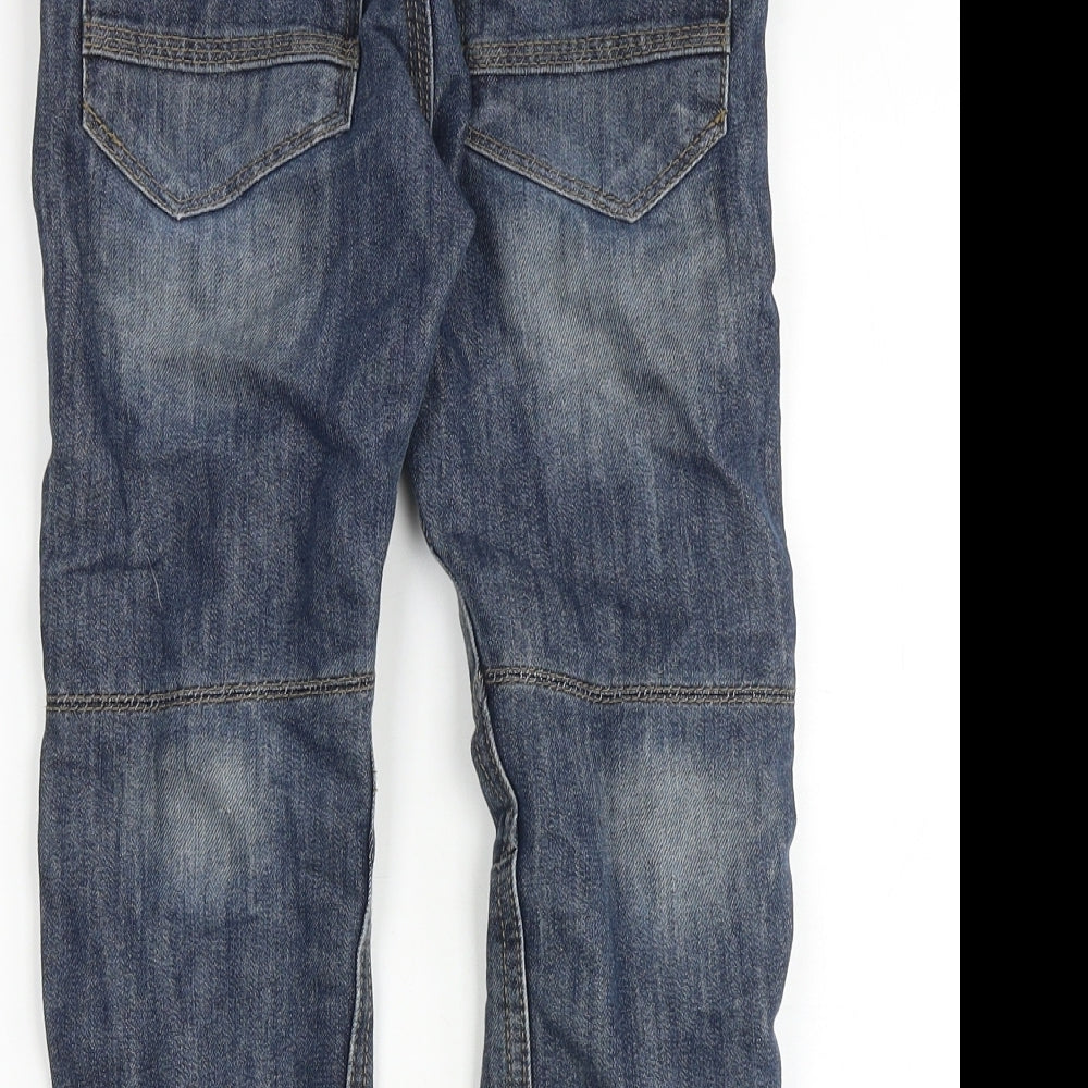 URBAN RASCALS Boys Blue Cotton Straight Jeans Size 6 Years Regular Drawstring
