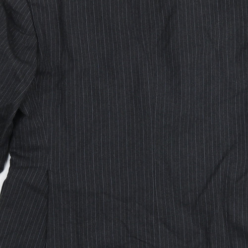 ExecuteX Mens Grey Striped Wool Jacket Suit Jacket Size 38 Regular