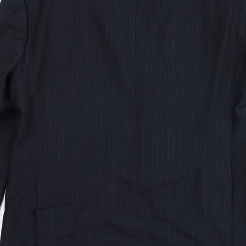 Chesterfield Mens Blue Striped Viscose Jacket Suit Jacket Size 38 Regular