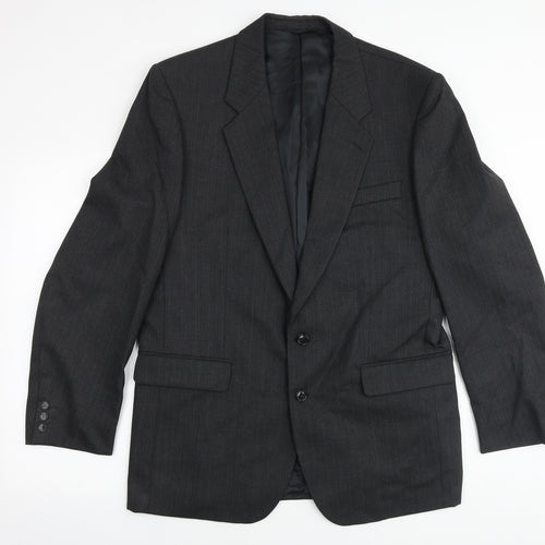 Hugo James Mens Grey Polyester Jacket Suit Jacket Size 42 Regular