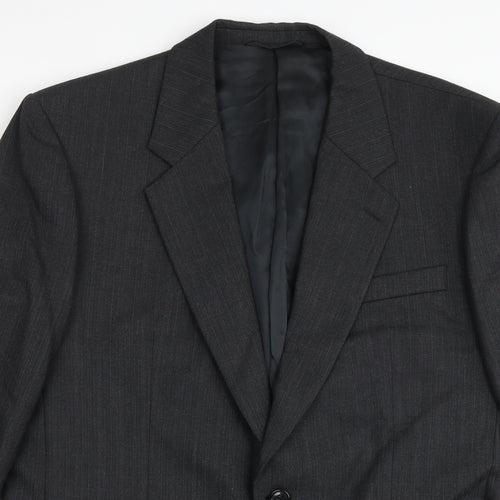 Hugo James Mens Grey Polyester Jacket Suit Jacket Size 42 Regular