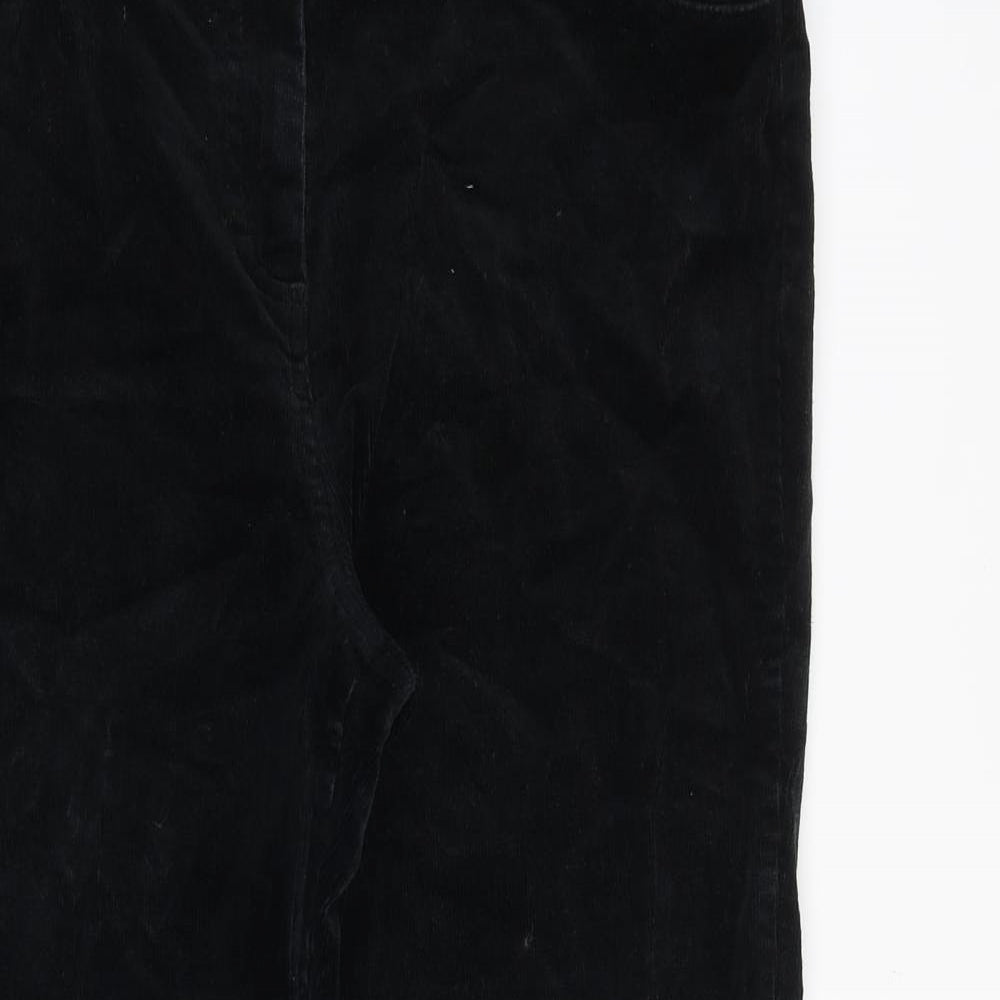 M&Co Womens Blue Cotton Trousers Size 12 Regular Zip