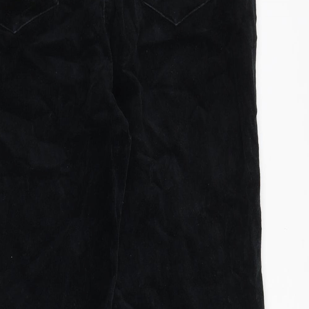 M&Co Womens Blue Cotton Trousers Size 12 Regular Zip