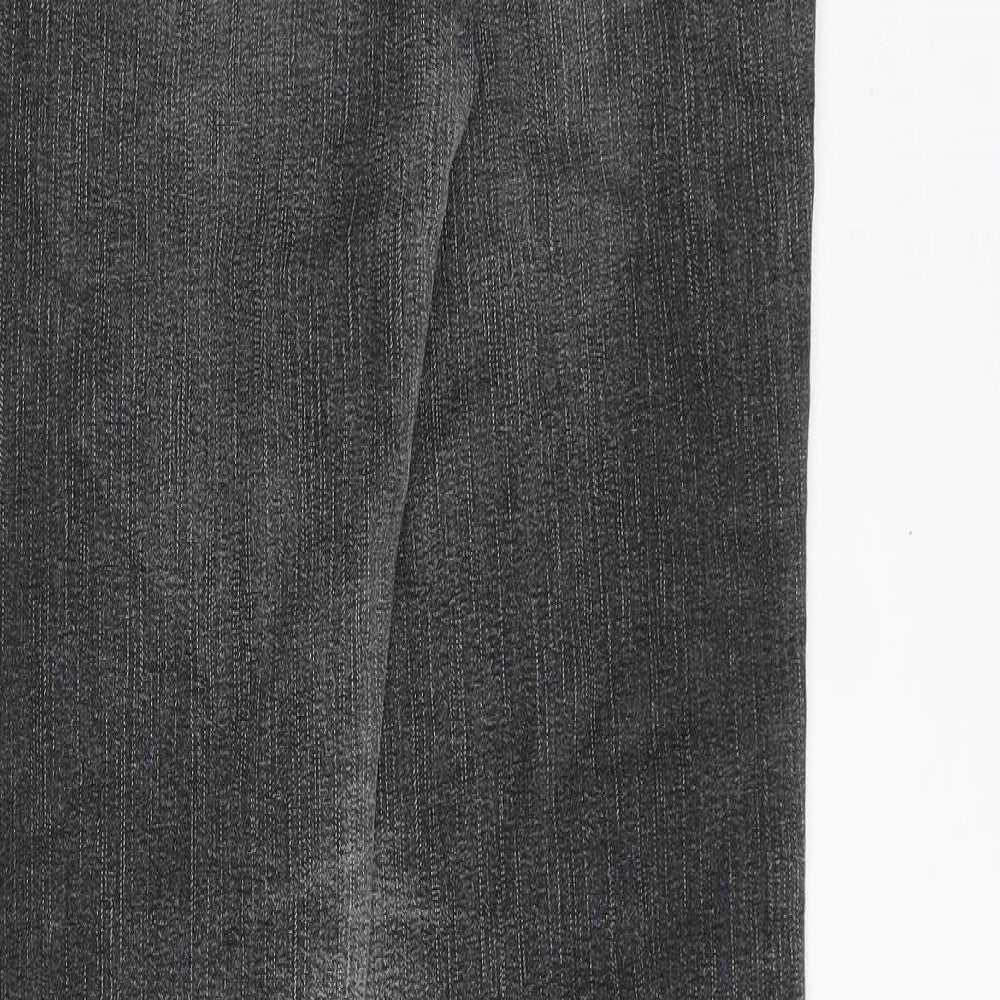 Marks and Spencer Womens Grey Cotton Straight Jeans Size 14 Regular Zip