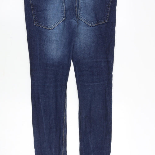 French Connection Mens Blue Cotton Skinny Jeans Size 32 in Slim Zip