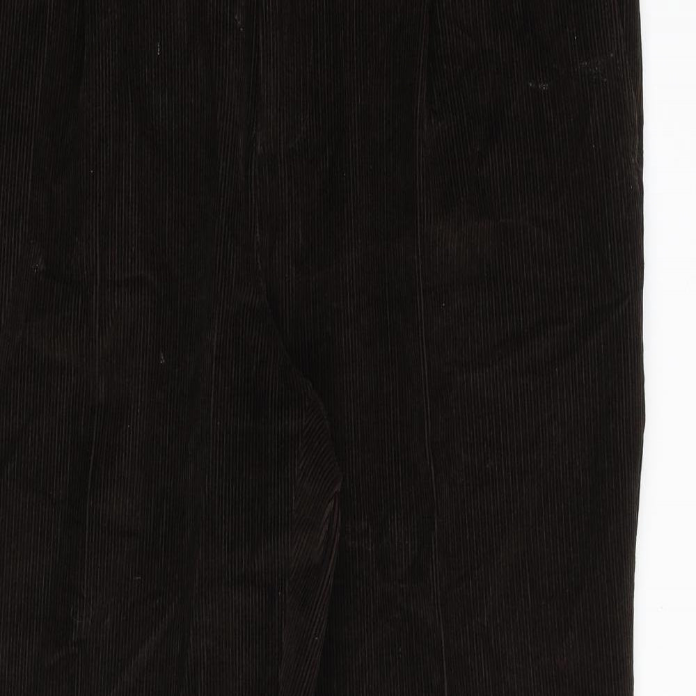 Maine Mens Brown Cotton Trousers Size 36 in Regular Zip