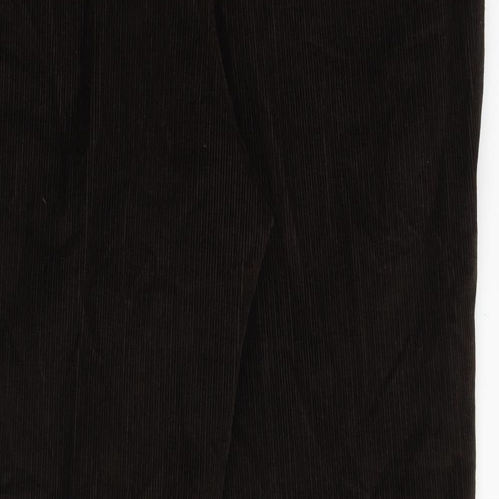 Maine Mens Brown Cotton Trousers Size 36 in Regular Zip