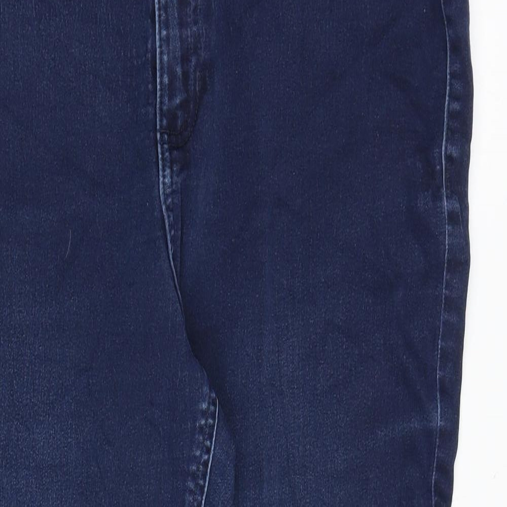 Marks and Spencer Womens Blue Cotton Skinny Jeans Size 16 Slim Zip