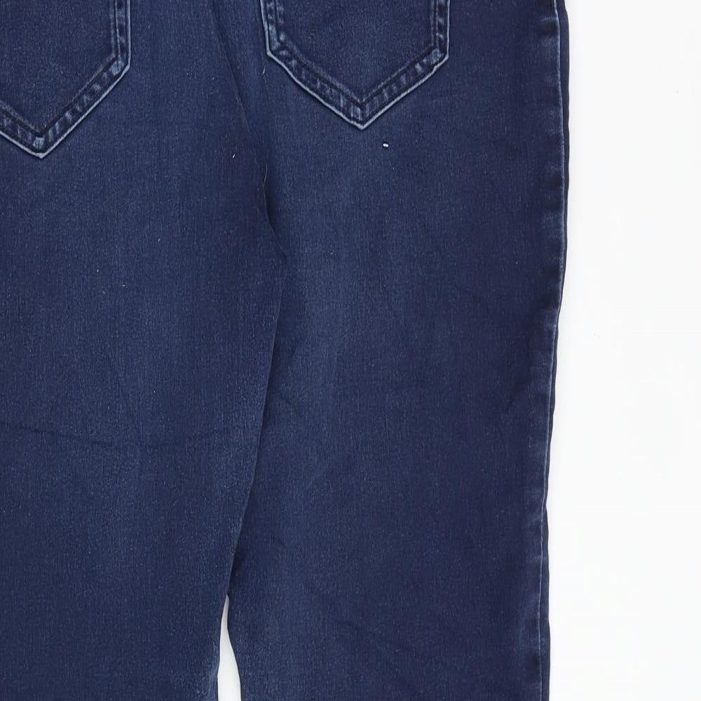 Marks and Spencer Womens Blue Cotton Skinny Jeans Size 16 Slim Zip