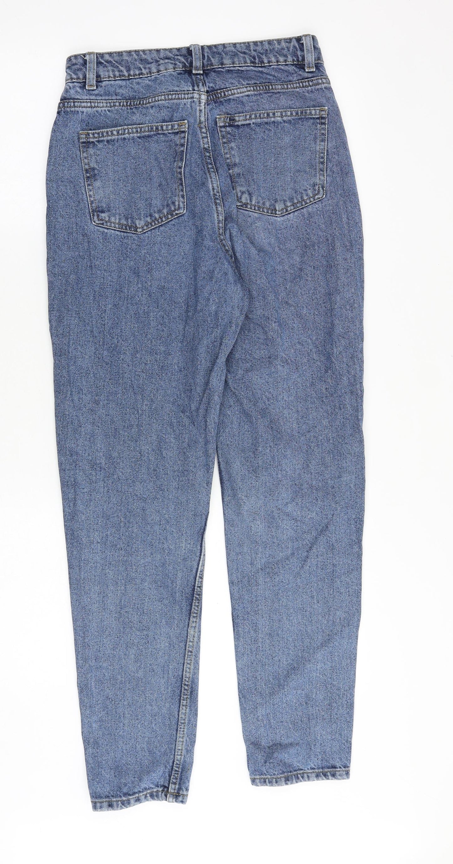 Denim & Co. Womens Blue Cotton Tapered Jeans Size 8 Regular Zip