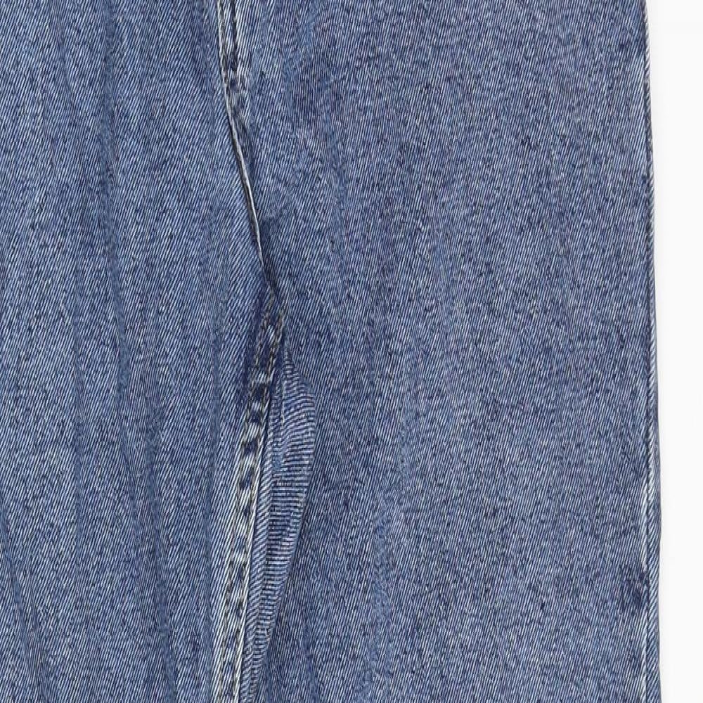Denim & Co. Womens Blue Cotton Tapered Jeans Size 8 Regular Zip