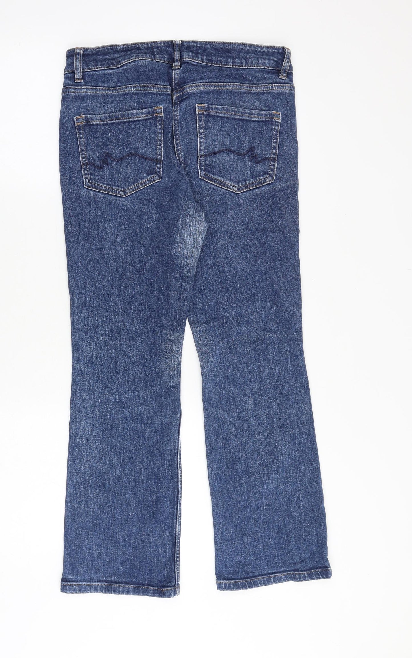 NEXT Womens Blue Cotton Bootcut Jeans Size 10 Regular Zip