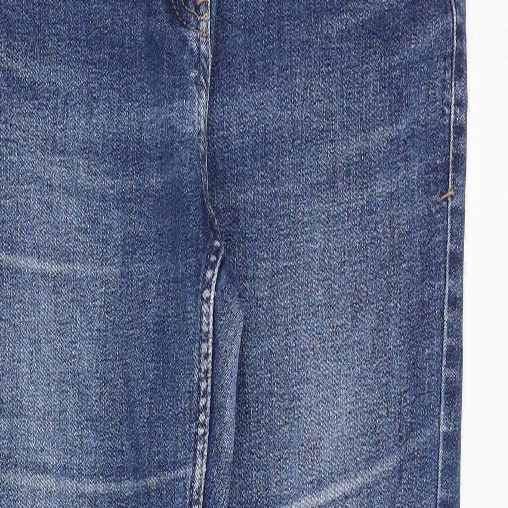 NEXT Womens Blue Cotton Bootcut Jeans Size 10 Regular Zip