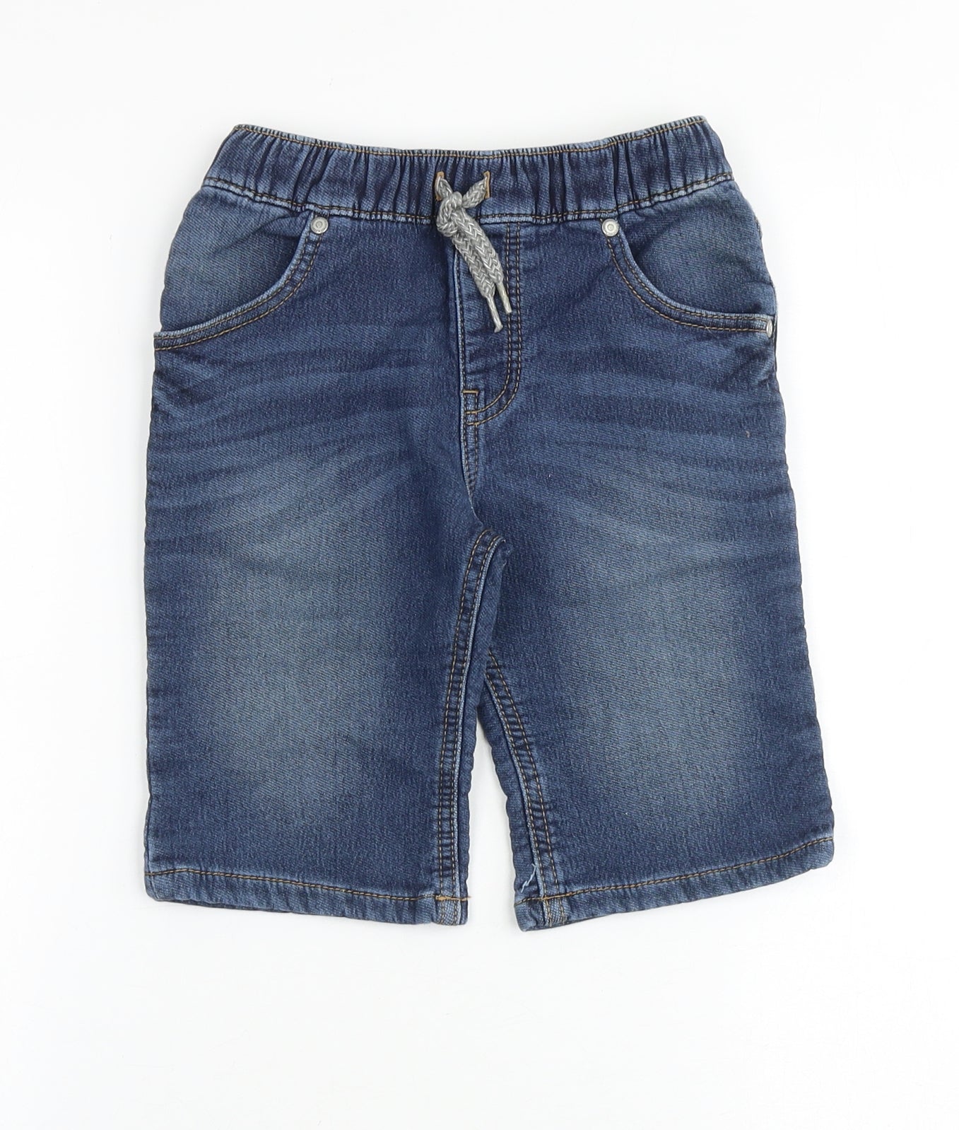 George Boys Blue Cotton Bermuda Shorts Size 6-7 Years Regular