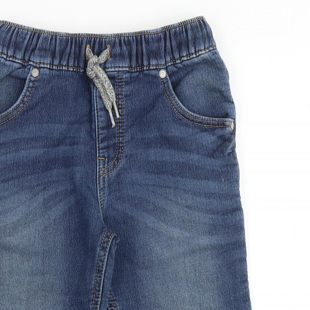 George Boys Blue Cotton Bermuda Shorts Size 6-7 Years Regular