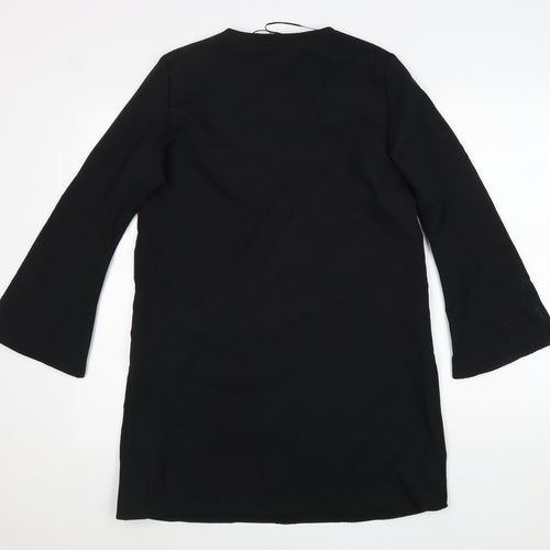 Zara Womens Black Viscose A-Line Size M V-Neck Pullover