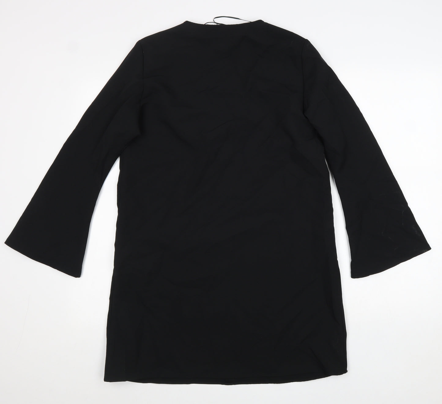 Zara Womens Black Viscose A-Line Size M V-Neck Pullover