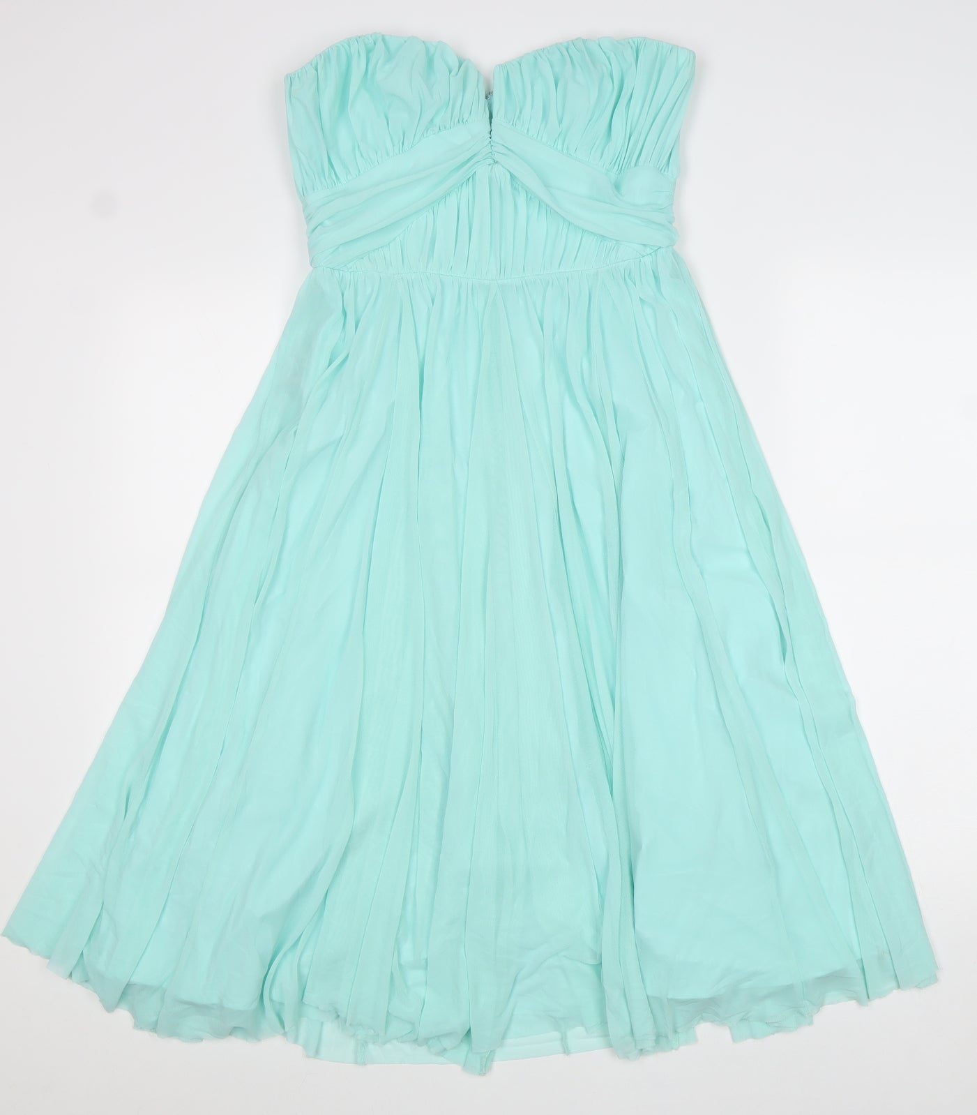 ASOS Womens Blue Viscose Fit & Flare Size 10 Sweetheart Zip