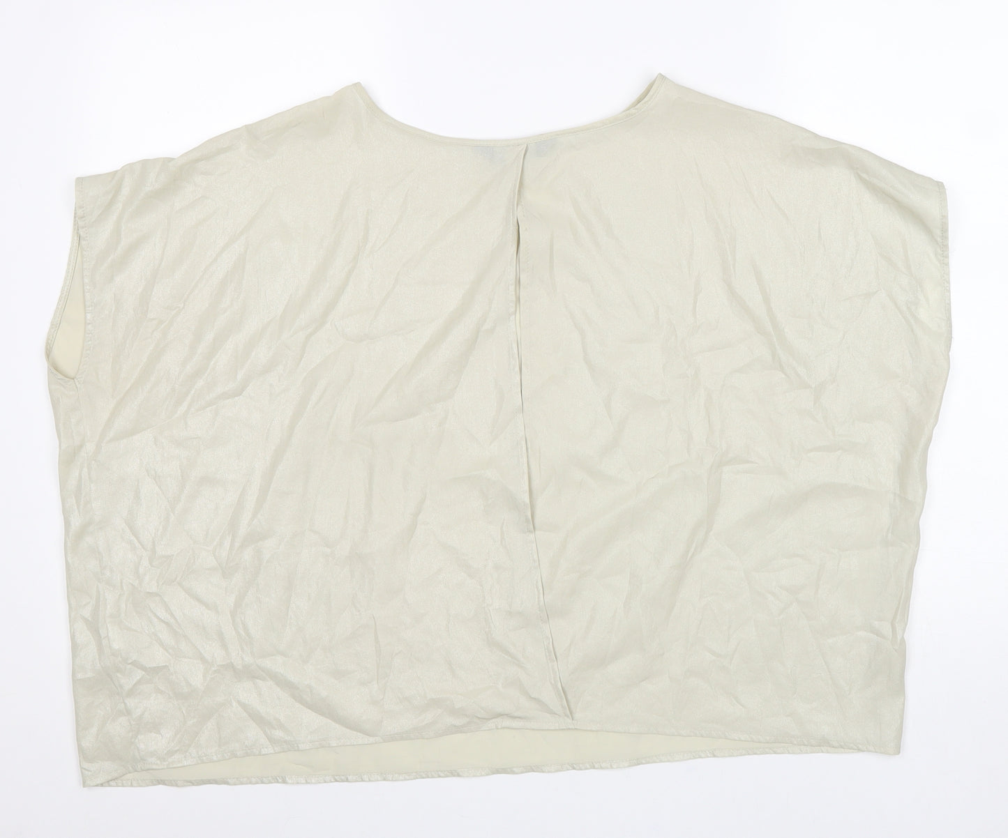 Dorothy Perkins Womens Beige Polyester Basic T-Shirt Size S Round Neck