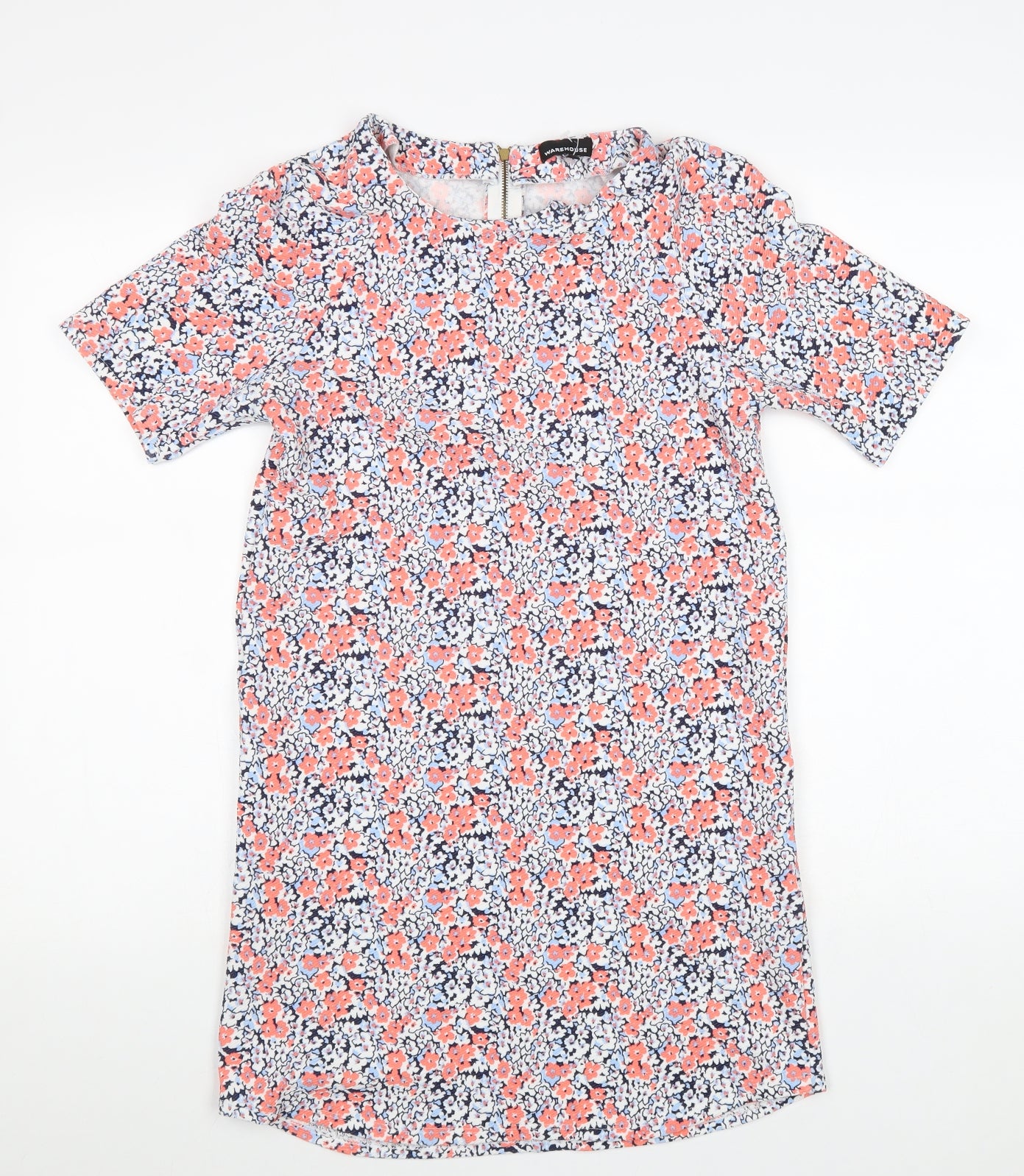Mountain Warehouse Womens Multicoloured Floral Polyester Shift Size 10 Round Neck Zip