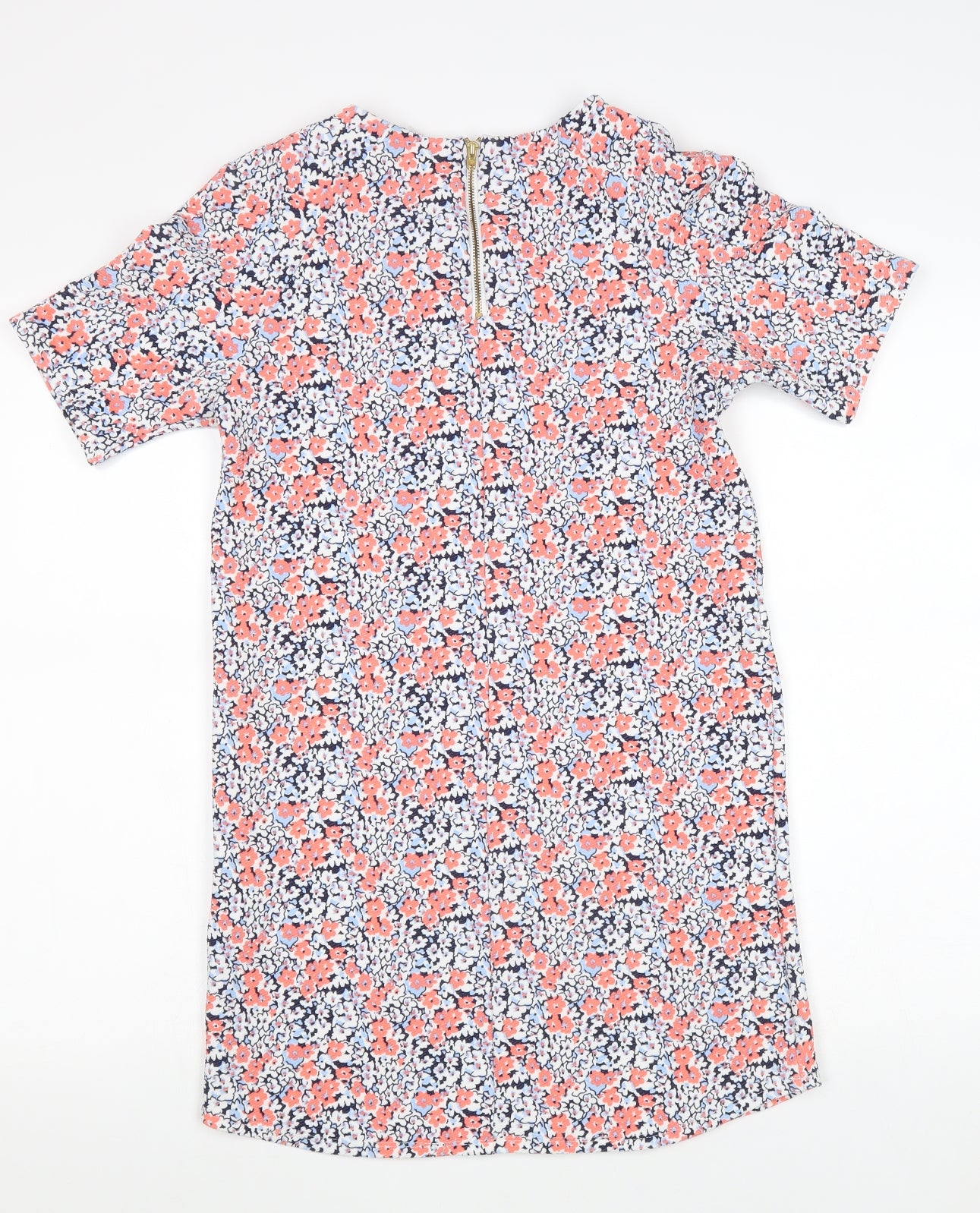 Mountain Warehouse Womens Multicoloured Floral Polyester Shift Size 10 Round Neck Zip