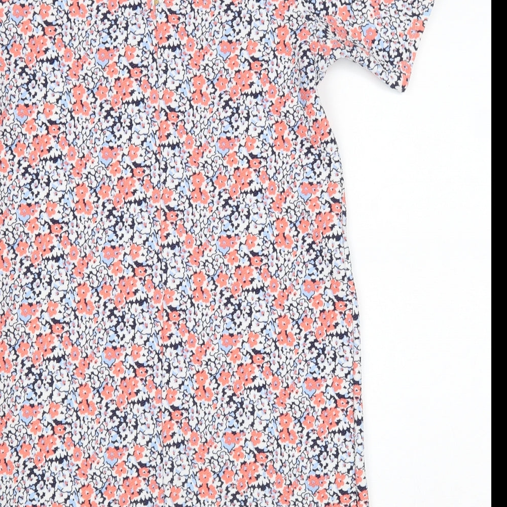 Mountain Warehouse Womens Multicoloured Floral Polyester Shift Size 10 Round Neck Zip