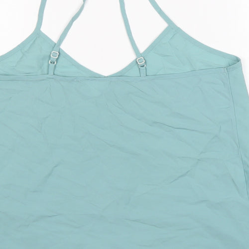 Linea Womens Blue Polyester Basic Tank Size M V-Neck