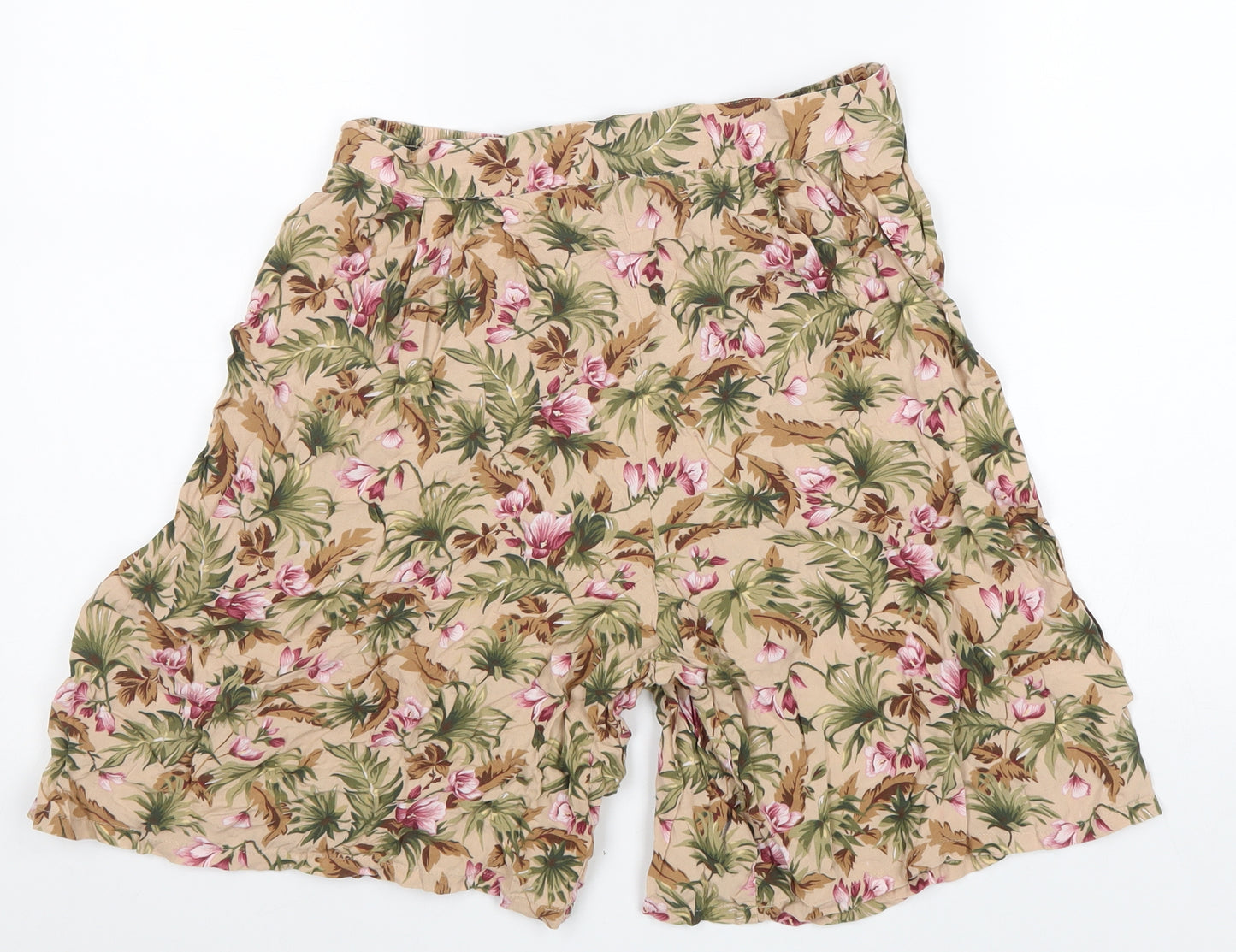 Sag Harbor Womens Beige Floral Viscose Bermuda Shorts Size M L7 in Regular Pull On