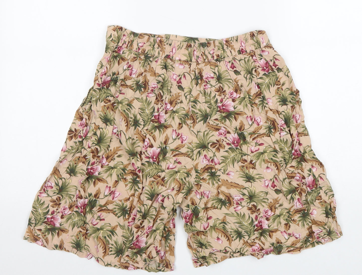 Sag Harbor Womens Beige Floral Viscose Bermuda Shorts Size M L7 in Regular Pull On