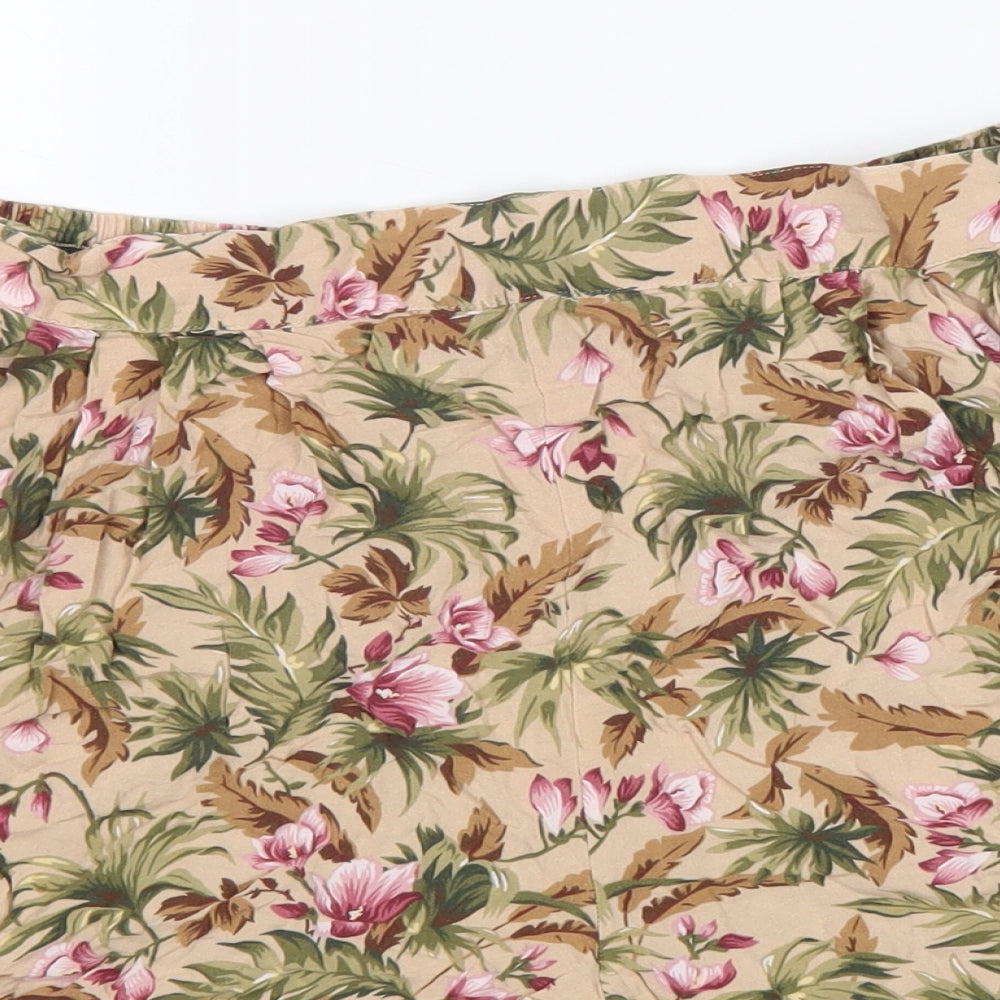 Sag Harbor Womens Beige Floral Viscose Bermuda Shorts Size M L7 in Regular Pull On