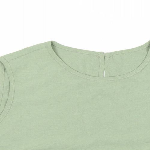 SheIn Womens Green Polyester Basic Tank Size XL Round Neck