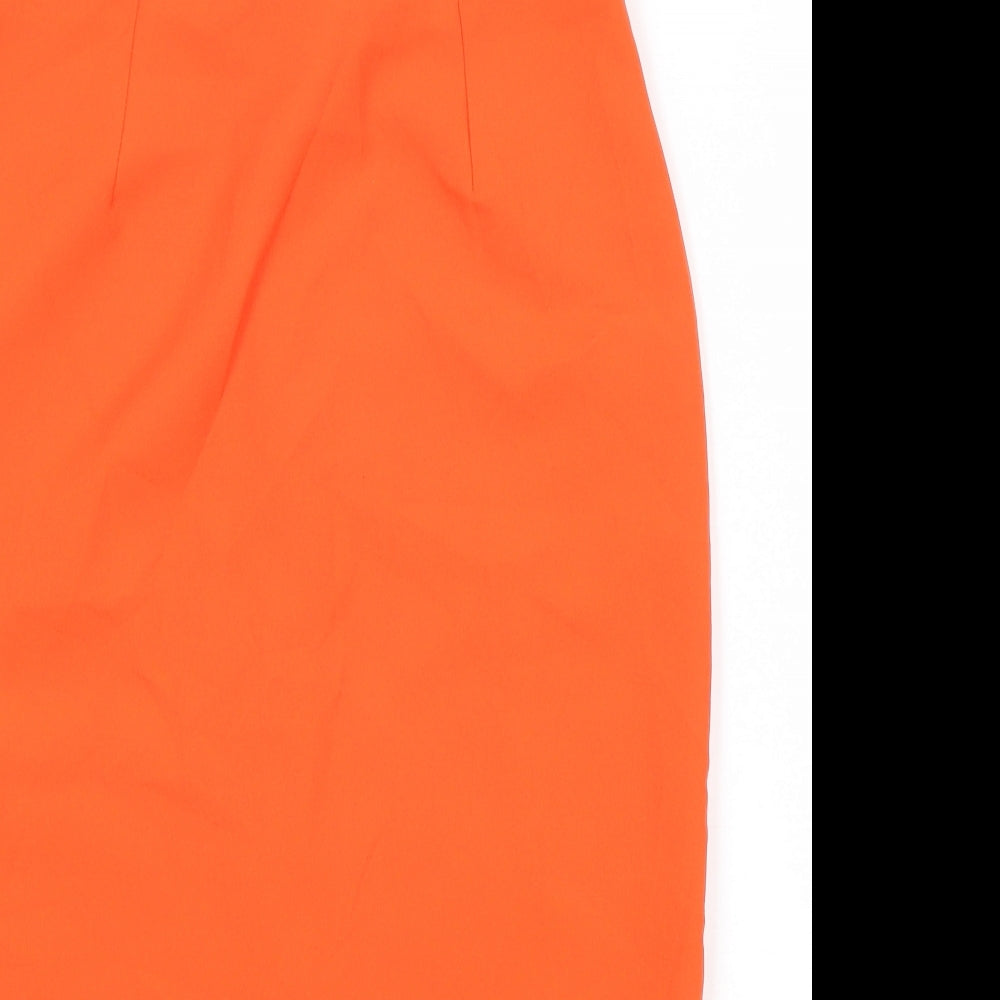 ASOS Womens Orange Polyester Straight & Pencil Skirt Size 6 Zip