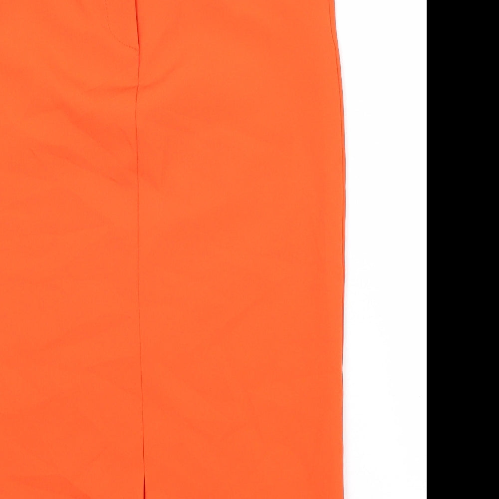 ASOS Womens Orange Polyester Straight & Pencil Skirt Size 6 Zip