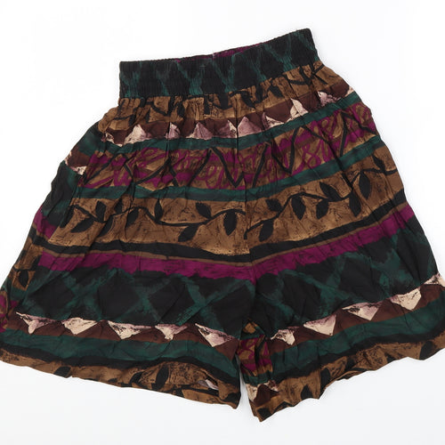 Cascais Womens Multicoloured Geometric Viscose Culotte Shorts Size S L3 in Regular Pull On