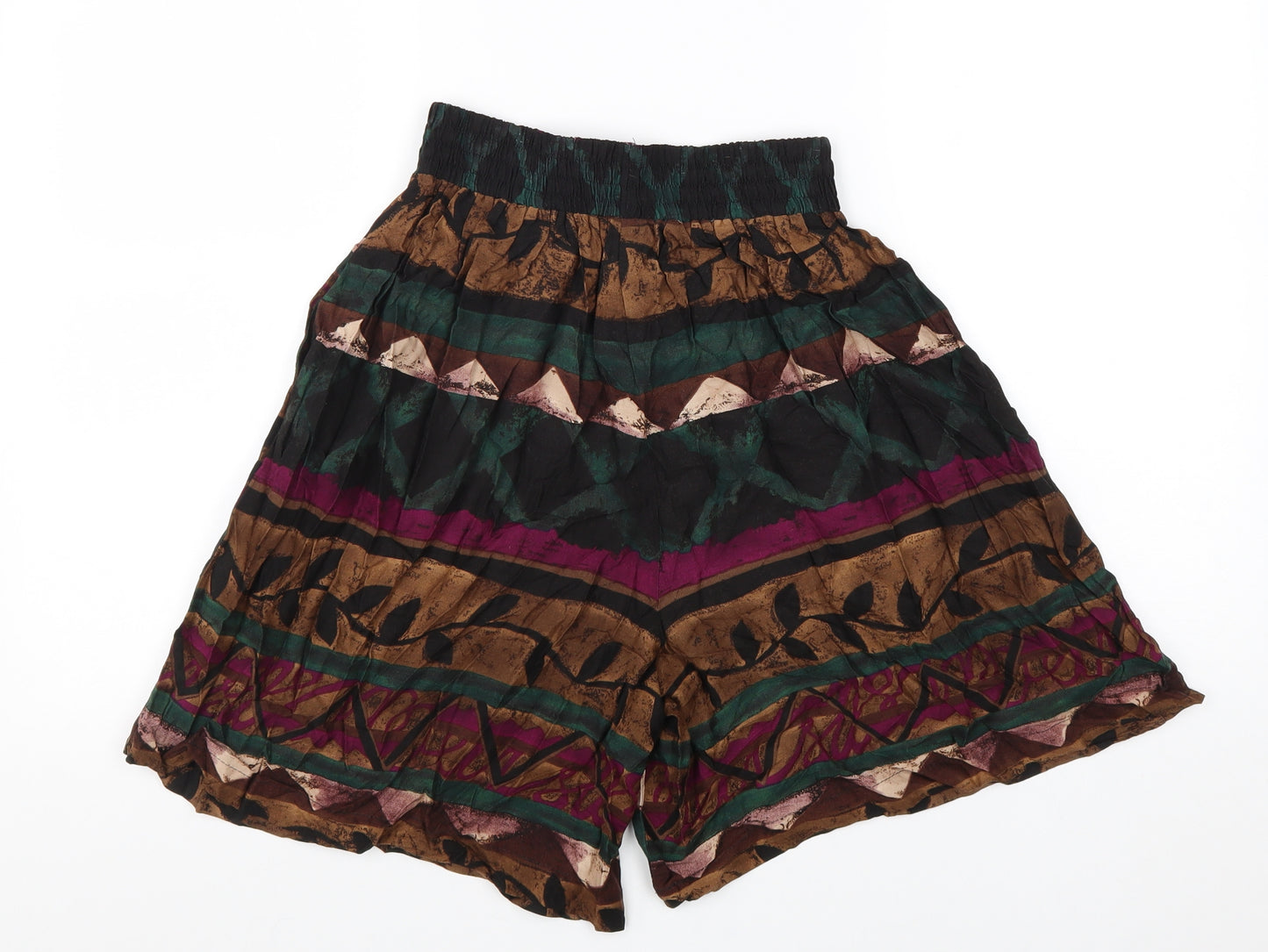 Cascais Womens Multicoloured Geometric Viscose Culotte Shorts Size S L3 in Regular Pull On
