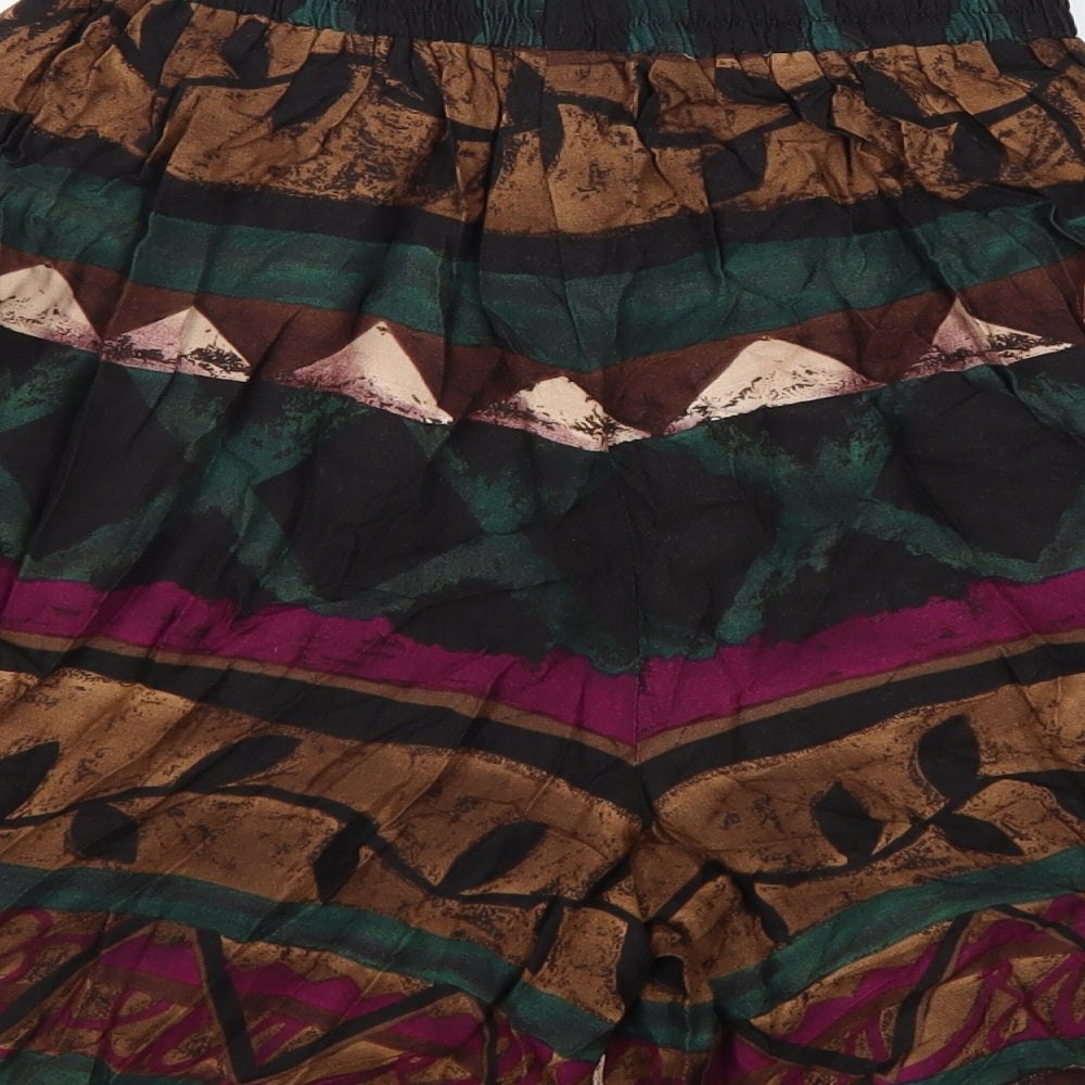Cascais Womens Multicoloured Geometric Viscose Culotte Shorts Size S L3 in Regular Pull On