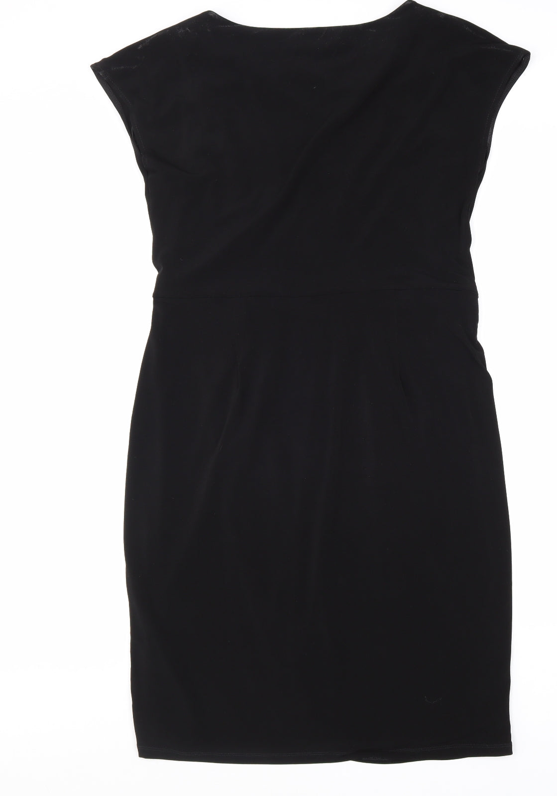 Marks and Spencer Womens Black Viscose A-Line Size 16 Boat Neck Pullover