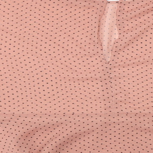 ASOS Womens Pink Polka Dot Polyester Basic Blouse Size 14 Round Neck