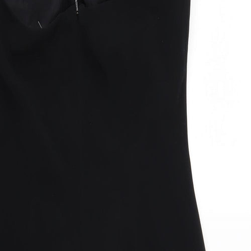 Simon Ellis Womens Black Polyester Bodycon Size 12 Halter Zip