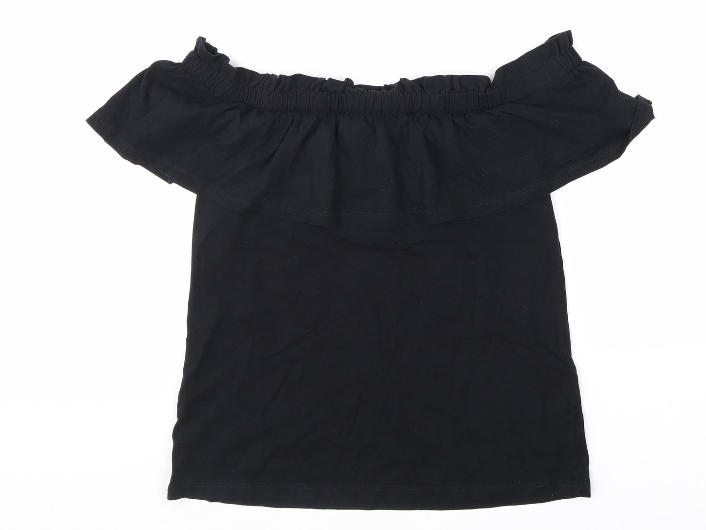 River Island Womens Black 100% Cotton Basic Tank Size 10 Off the Shoulder