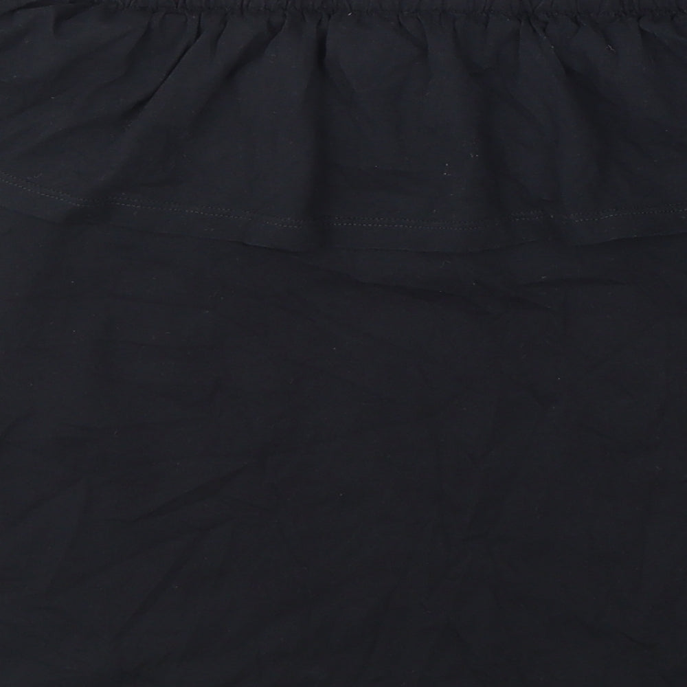 River Island Womens Black 100% Cotton Basic Tank Size 10 Off the Shoulder