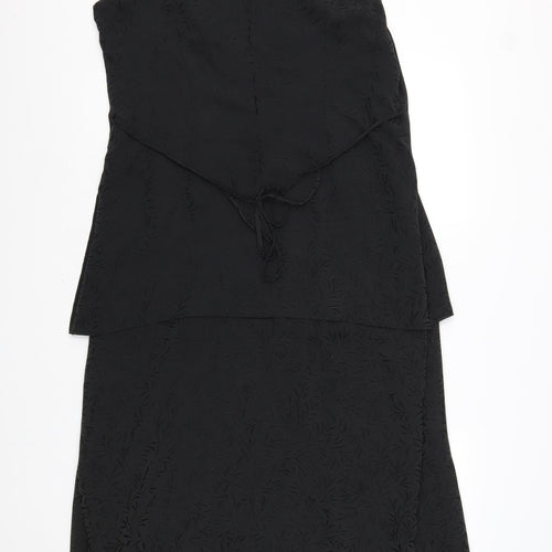 Gerry Weber Womens Black Polyester A-Line Size 14 V-Neck Zip