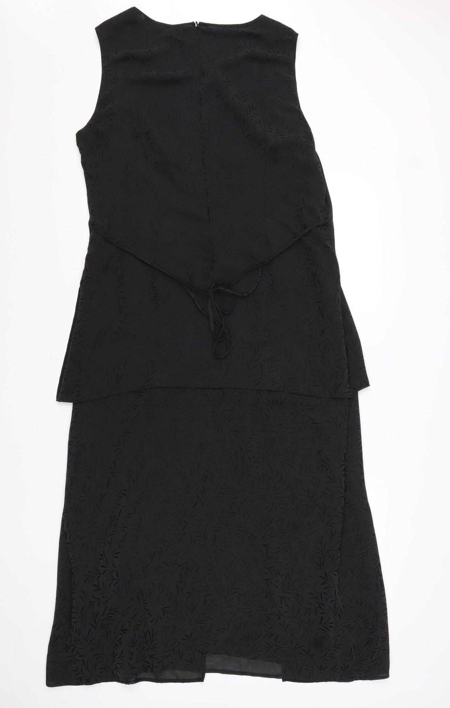 Gerry Weber Womens Black Polyester A-Line Size 14 V-Neck Zip
