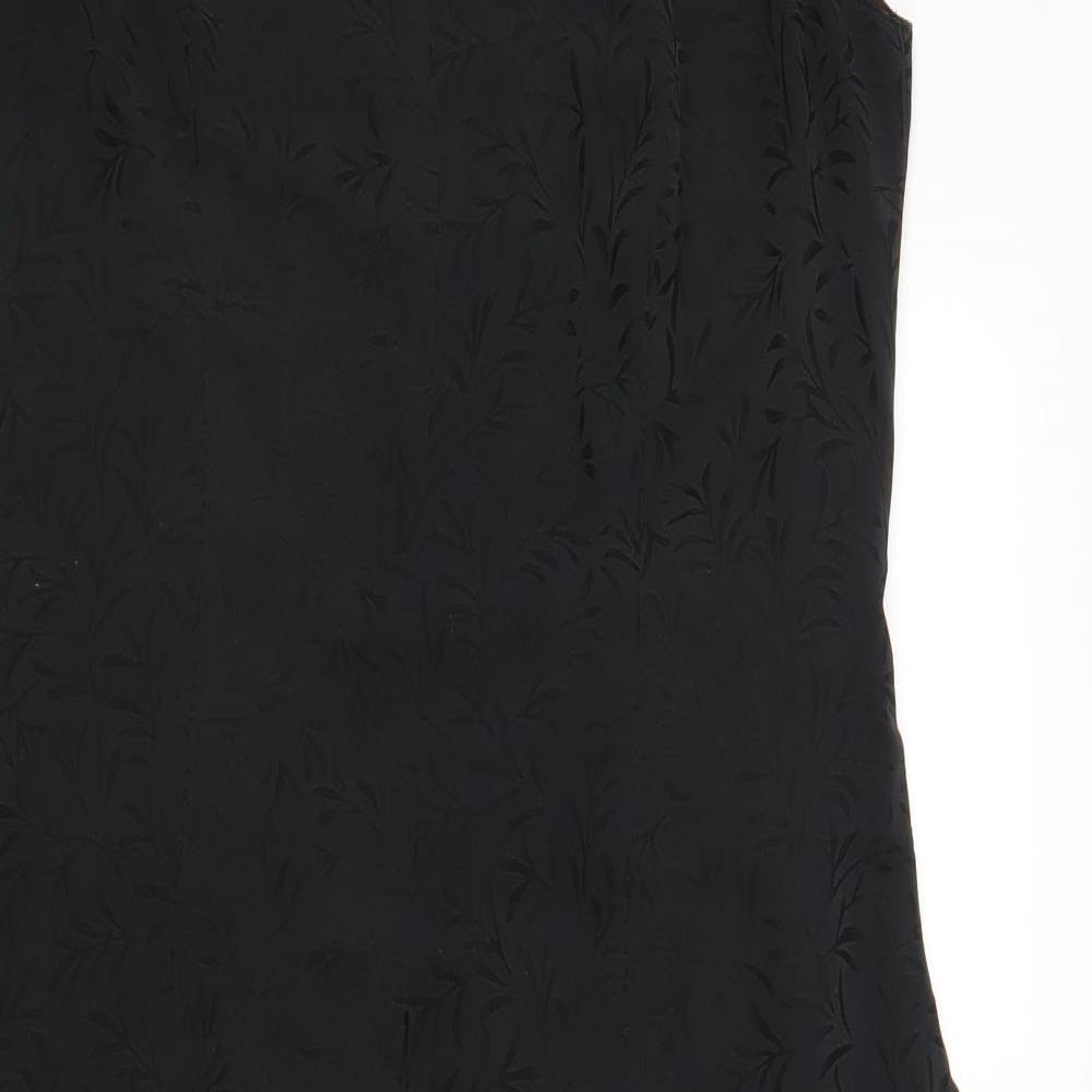Gerry Weber Womens Black Polyester A-Line Size 14 V-Neck Zip
