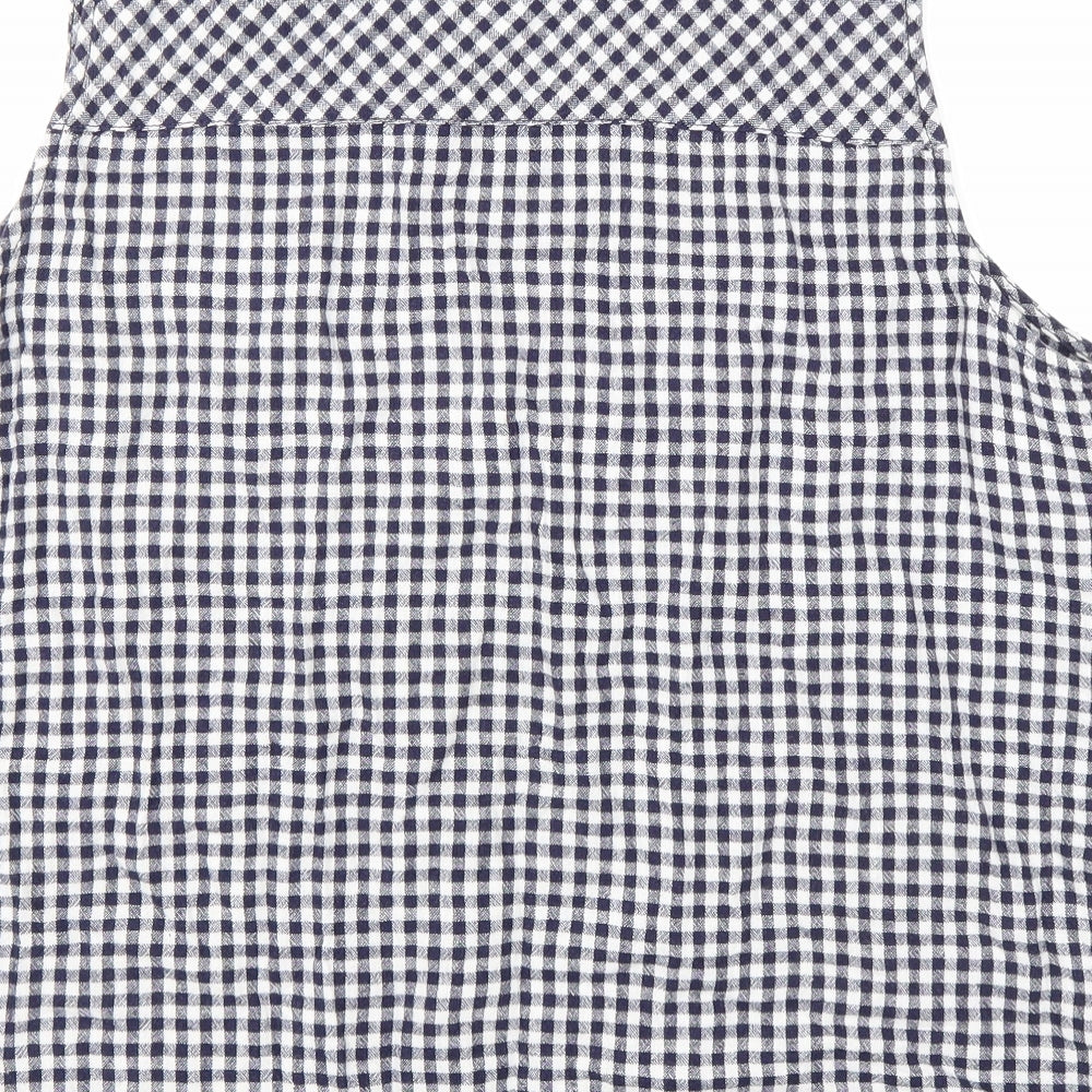 NEXT Womens Blue Geometric Linen Basic Tank Size 20 Round Neck