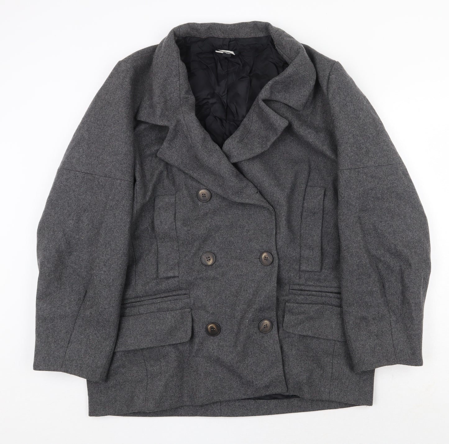 Topshop Womens Grey Jacket Size 14 Button