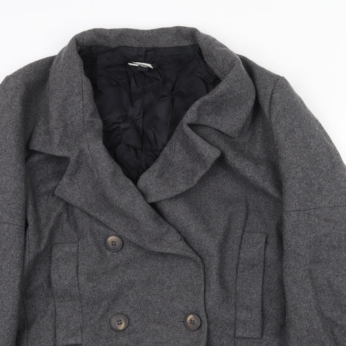 Topshop Womens Grey Jacket Size 14 Button