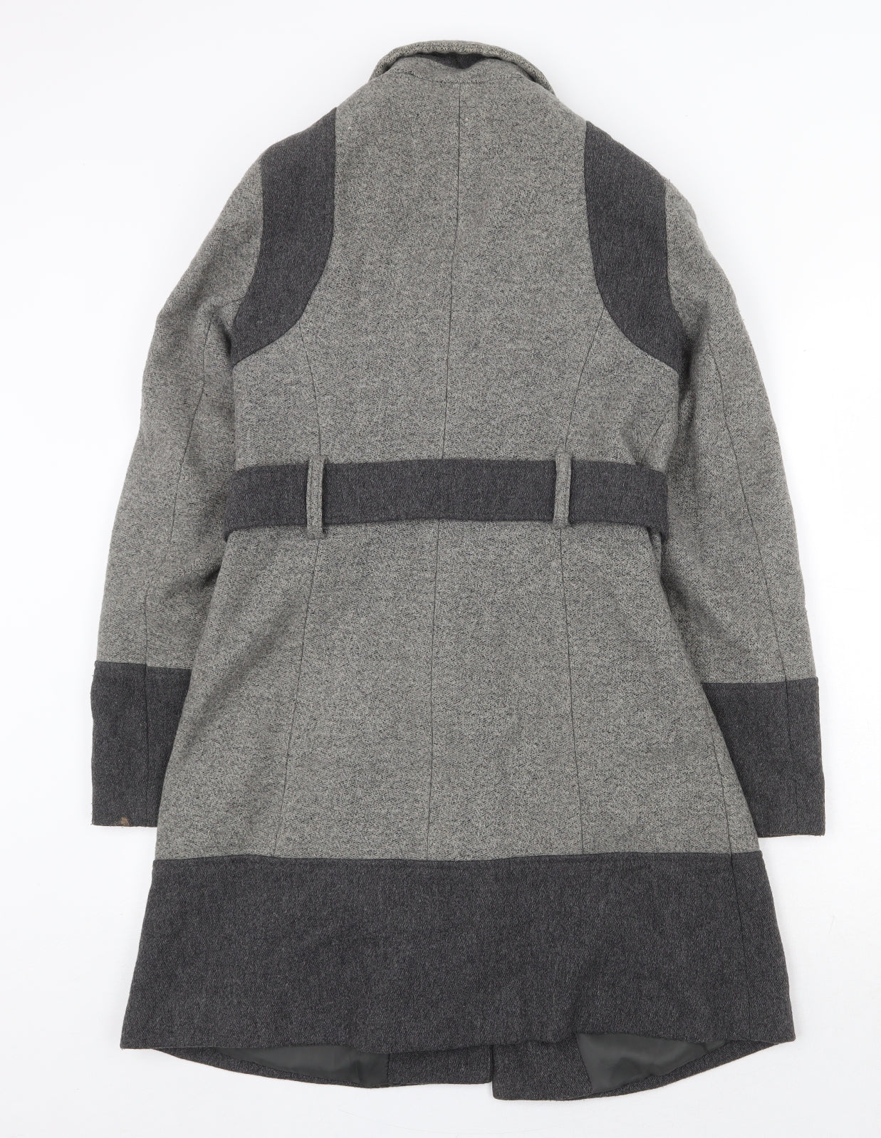 Debenhams Womens Grey Pea Coat Coat Size 10 Button